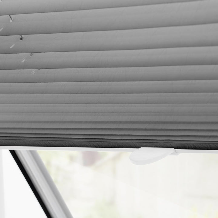 Dachfenster Plissee Haftfix, ohne Bohren - Grau 36,3 x 80 cm B3 x H80 cm Grau, B3 x H80 cm Grau