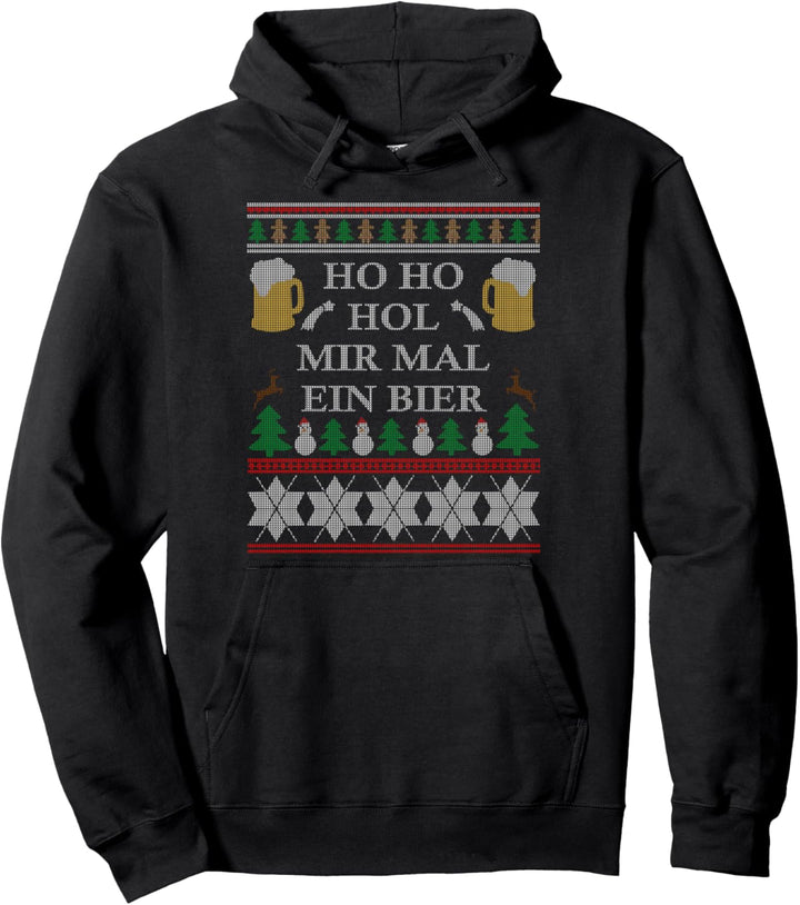 HoHoHo hol mir mal ein Bier Geschenk Ugly Christmas Outfit Pullover Hoodie