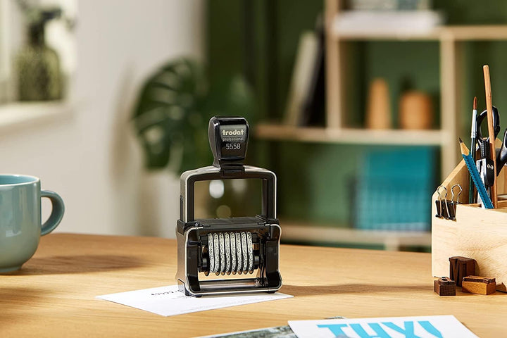 Trodat Professional 5558 Nummernstempel 8 Bänder, Selbstfärbend, 5 mm Schrifthöhe, Abdruck schwarz 8
