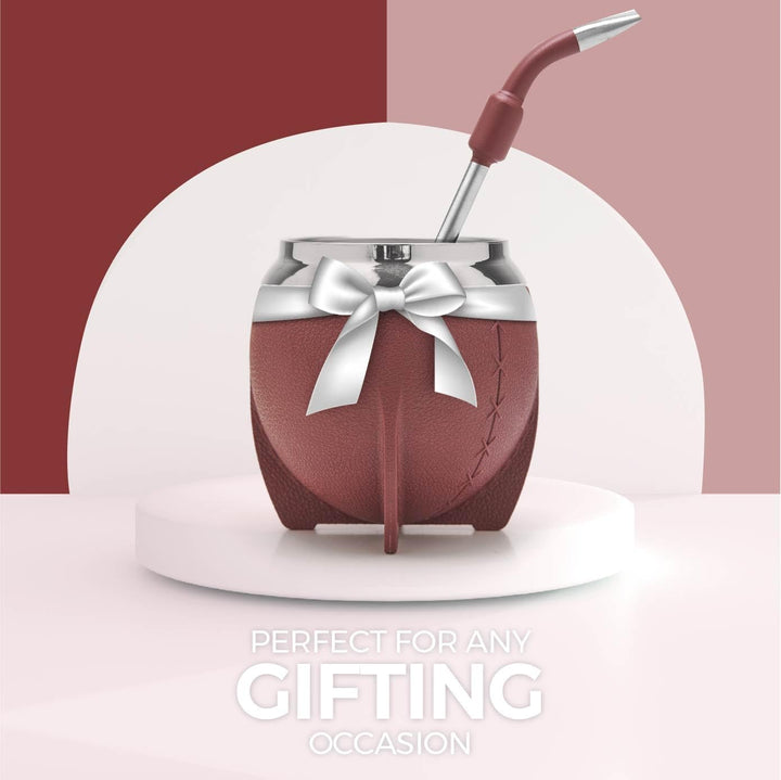 balibetov Yerba Mate Becher und Bombilla Set, inklusive Edelstahl Yerba Mate Kürbis, Premium Bombill