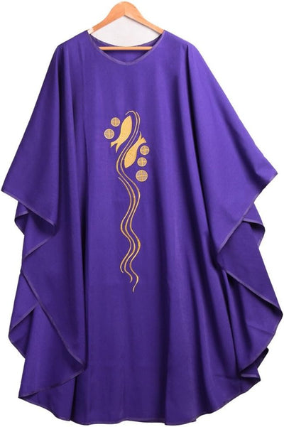 BLESSUME Priest Kasel (Gewand) Steinschmätzer bestickt Mass Liturgische Kleidung zusammenklappbar Ba