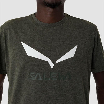 SALEWA Herren SOLIDLOGO DRY T-Shirt M Dark Olive Melange, M Dark Olive Melange