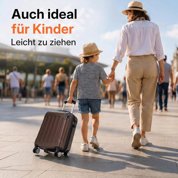 BEIBYE Handgepäck Koffer 45x36x20 cm – Untersitzkoffer für EasyJet, kleines Kabinengepäck aus ABS, C