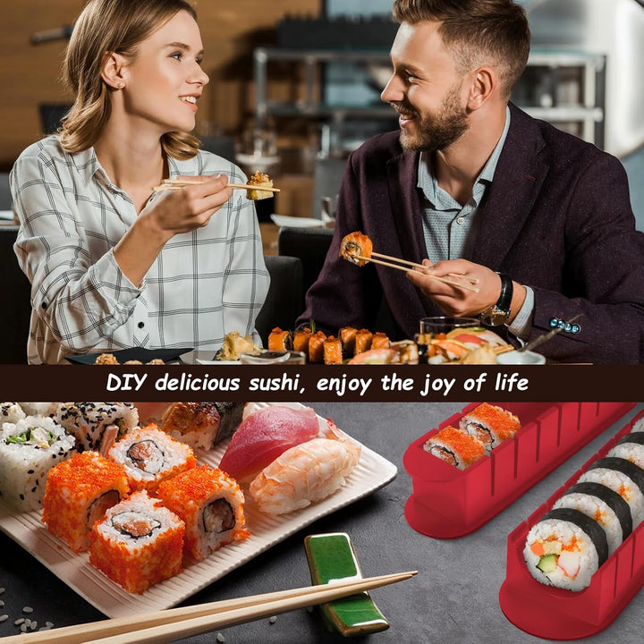 SKYSER Sushi Maker set Teller, 20 Artikel Kit für Anfänger zum selber machen, Kann als Sushiteller v