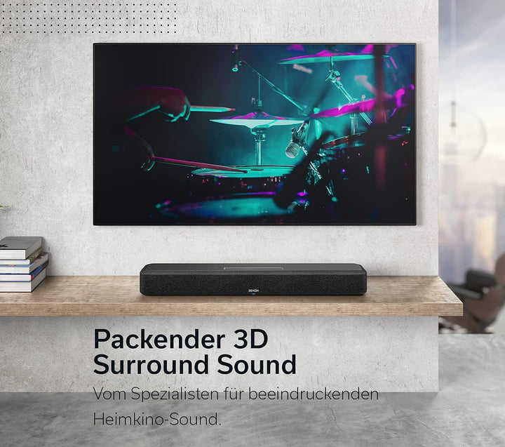 Denon Home Sound Bar 550 kompakte Heimkino Soundbar mit Dolby Atmos, DTS:X, Alexa Built-in, WLAN, Bl