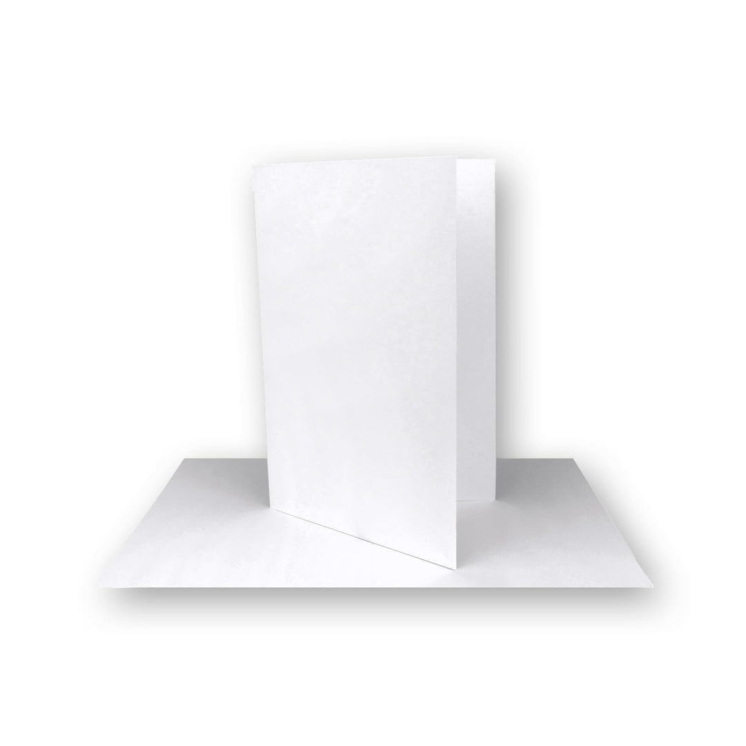 300x Faltkarten DIN A7 in Hochweiss (Weiss) - 10,5 x 7,4 cm - Grammatur: 240 g/m² - Kleine Doppelkar