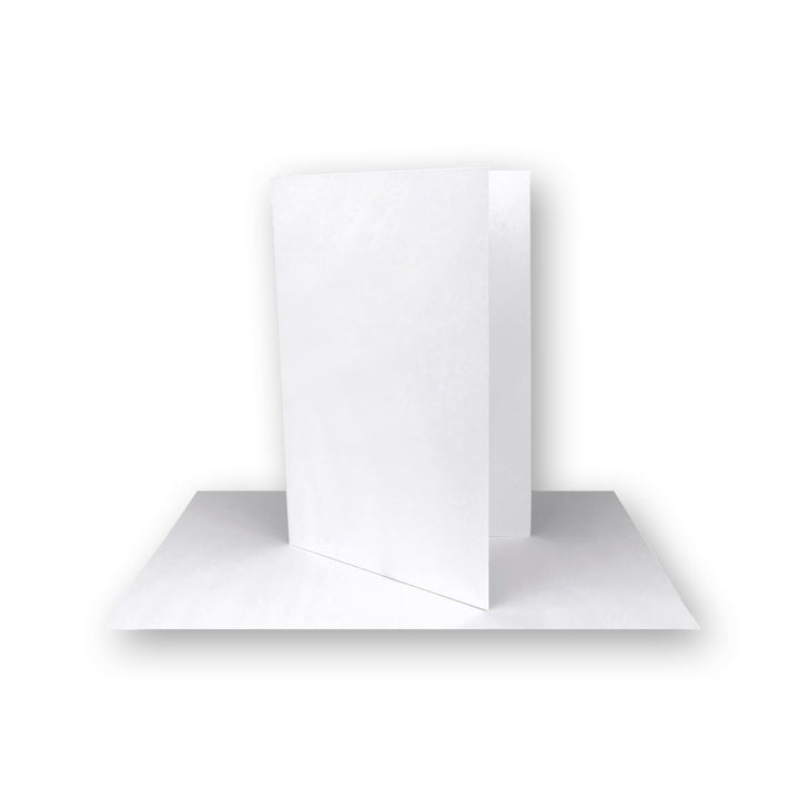 300x Faltkarten DIN A7 in Hochweiss (Weiss) - 10,5 x 7,4 cm - Grammatur: 240 g/m² - Kleine Doppelkar