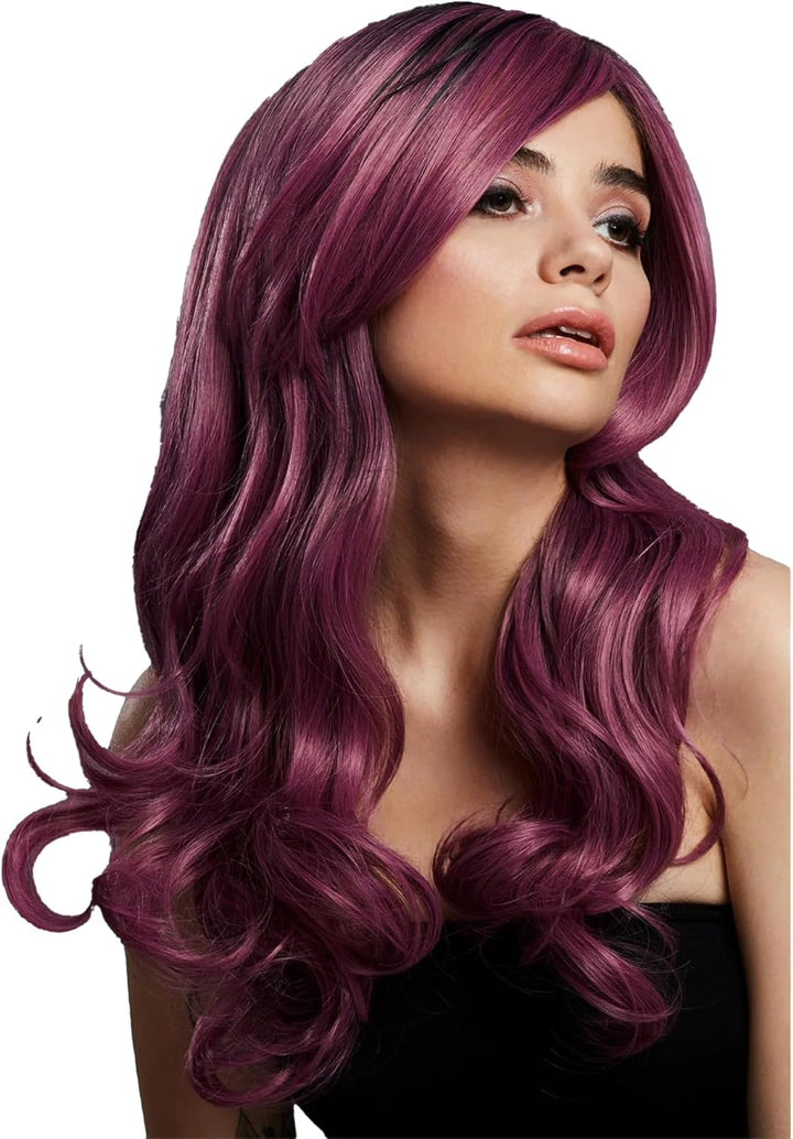 Fever Khloe Wig, Pastel Ombre, Long Wave with Centre Parting, 26inch/66cm Rainbow, Rainbow
