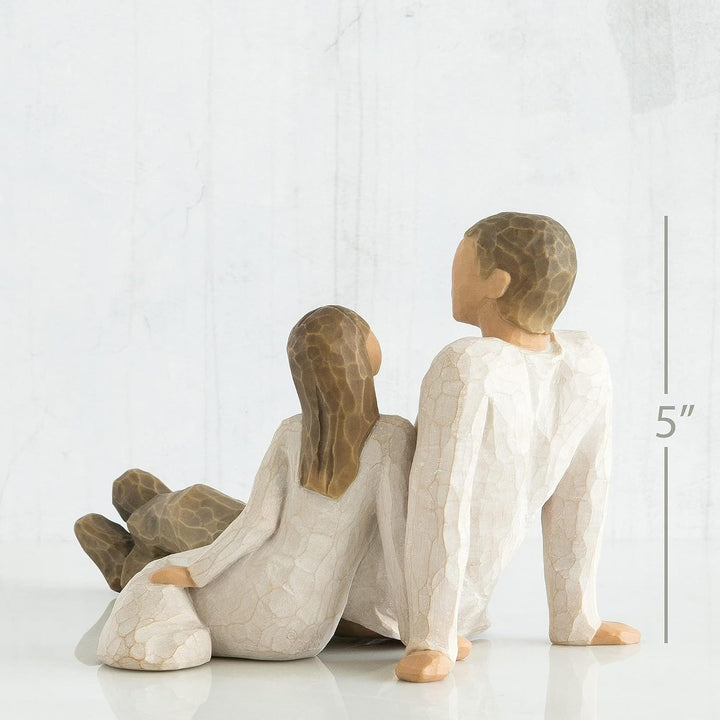 Enesco Willow Tree 26031 Figur Vater und Tochter, 17,8 x 15,2 x 12,1 cm, Natur Vater + Tochter, Vate