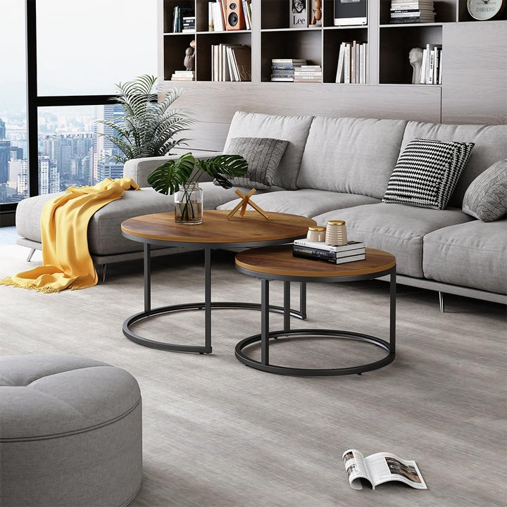 Vicco Couchtisch Set Montreal, Antikholz, 77 x 40 cm 2 Teile
