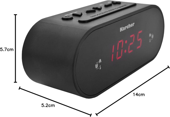 Karcher UR 1030 Uhrenradio (PLL-Radio, dimmbares Display, Dual-Alarm) schwarz, Standard Single, Sing