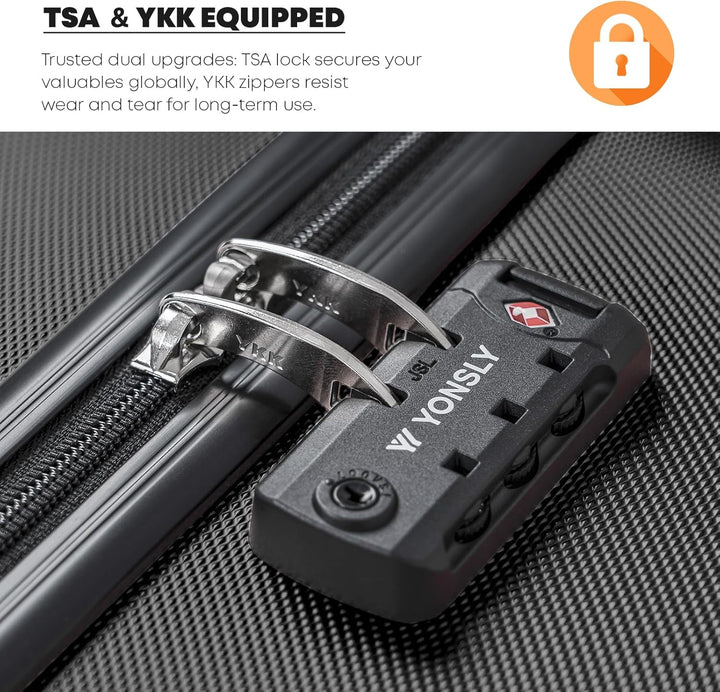 Premium Reisekoffer TSA-Schloss,YKK-Reissverschluss Hartschalen-Koffer Trolley Kabinenkoffer Rollkof