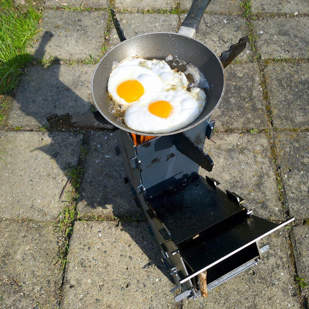 Fire World Raketenofen Rocket Gross Stove Stecksystem aus massivem 3 mm dickem Stahl, Gross