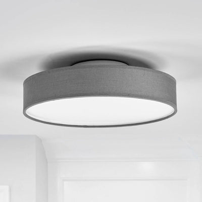 Lindby LED Deckenlampe 'Saira' (Modern) in Alu aus Textil u.a. für Wohnzimmer & Esszimmer (1 flammig