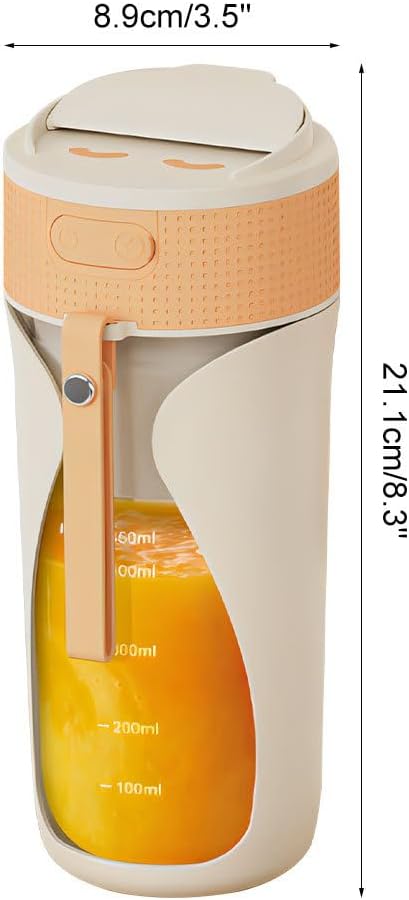 Tragbarer Mixer Becher, Mini Mixer, Saftmixer für Shakes und Smoothies, Auslaufsicherer Persönlicher