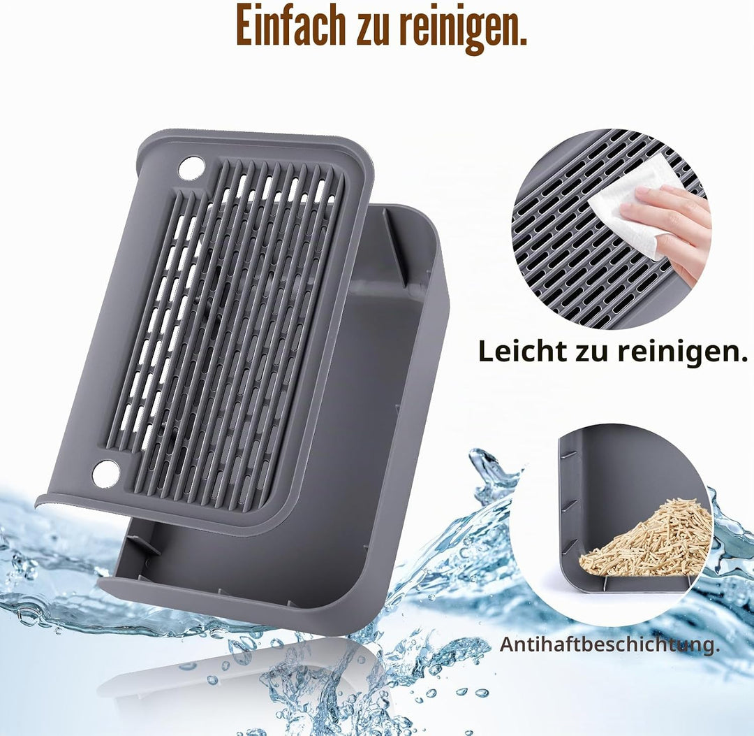 Katzentoilette, Katzenrampe/Treppe/Katzenfänger mit Filterfunktion, leicht zu reinigen, Filterpedal