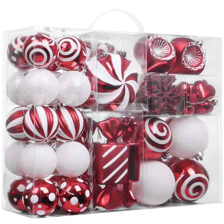 Valery Madelyn Weihnachtsschmuck-Set, 108 ct Zuckerstange, rot und weiss, bruchsicher, Weihnachtsbau