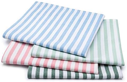 FILU Geschirrhandtücher 8er Pack Hellblau / Weiss gestreift (Farbe und Design wählbar) 45 x 70 cm -