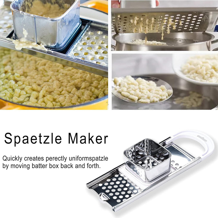 Bestdon Spätzlehobel Edelstahl, Spätzle Set, Spätzlesieb, Spätzlereibe mit Schaumlöffel, Spätzlepres