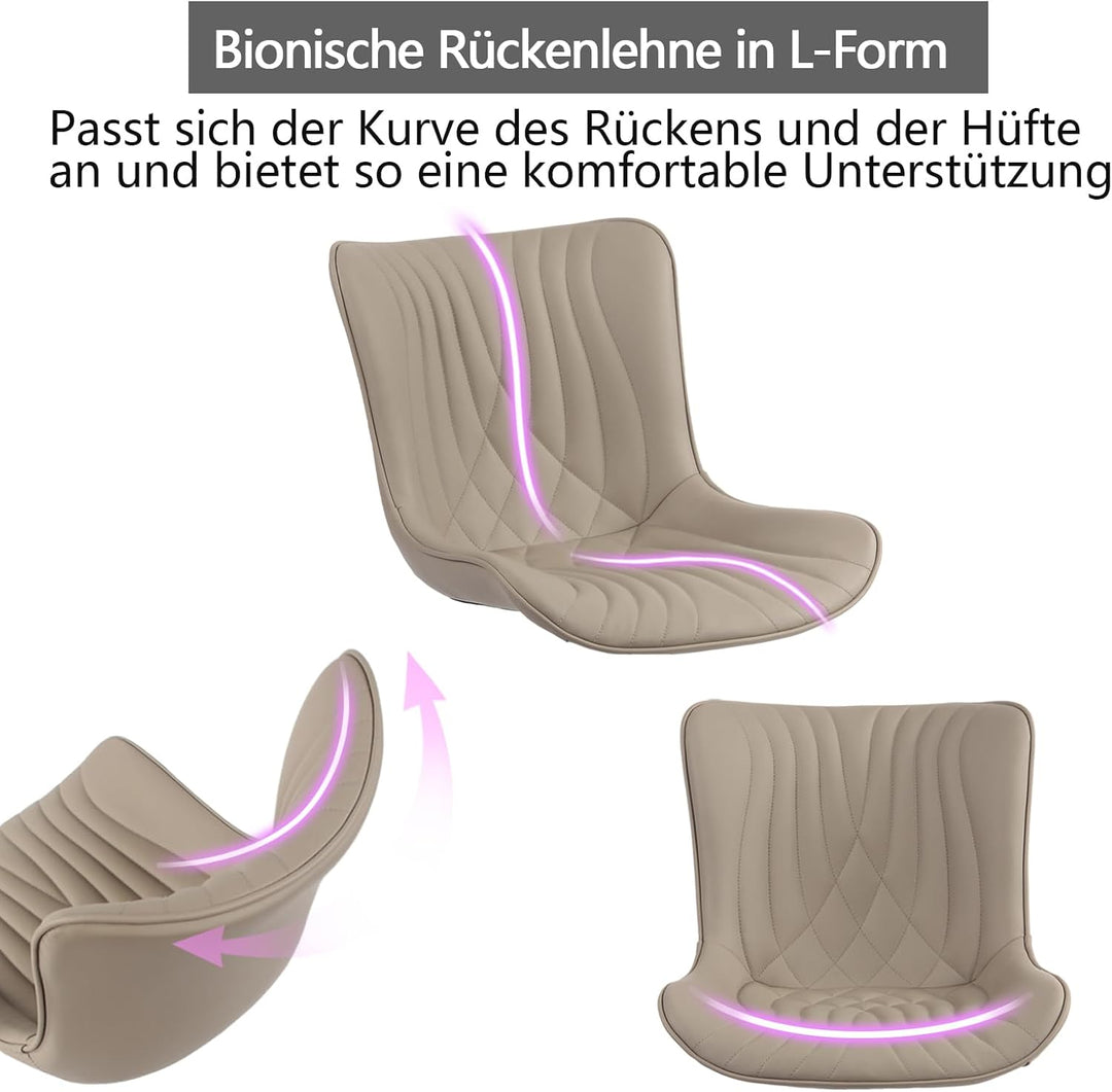 YOUTASTE Ergonomischer Bürostuhl Schaukeldrehstuhl Lounge Stuhl Höhenverstellbare 360° Kunstleder Dr