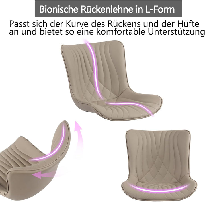 YOUTASTE Ergonomischer Bürostuhl Schaukeldrehstuhl Lounge Stuhl Höhenverstellbare 360° Kunstleder Dr