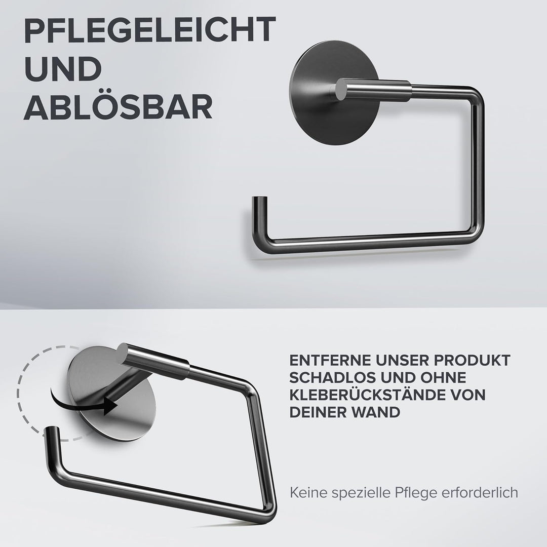 Toilettenpapierhalter Skardstind ohne Bohren Gunmetal | selbstklebend Edelstahl | Klorollenhalter oh