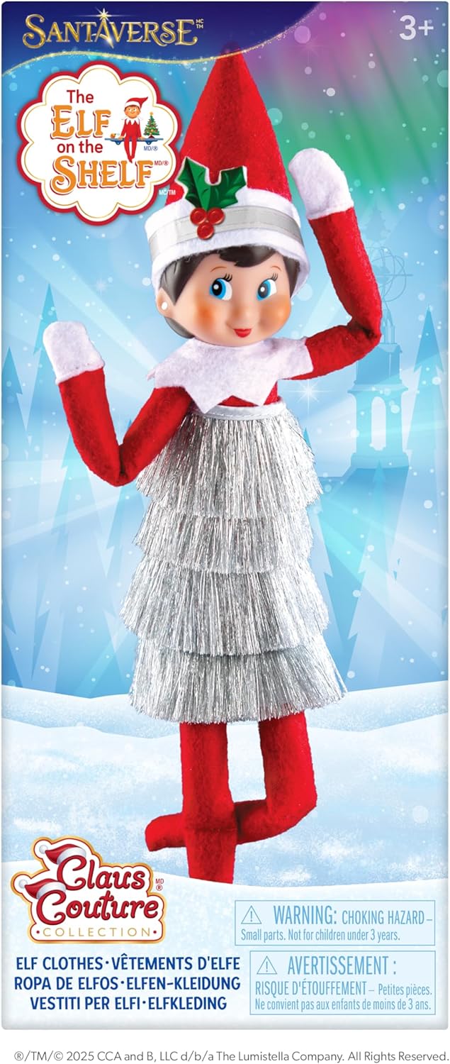 The Elf on The Shelf Claus Couture Collection Tiny Tinsel Kleid - Schillerndes Vintage Elfenkleid -