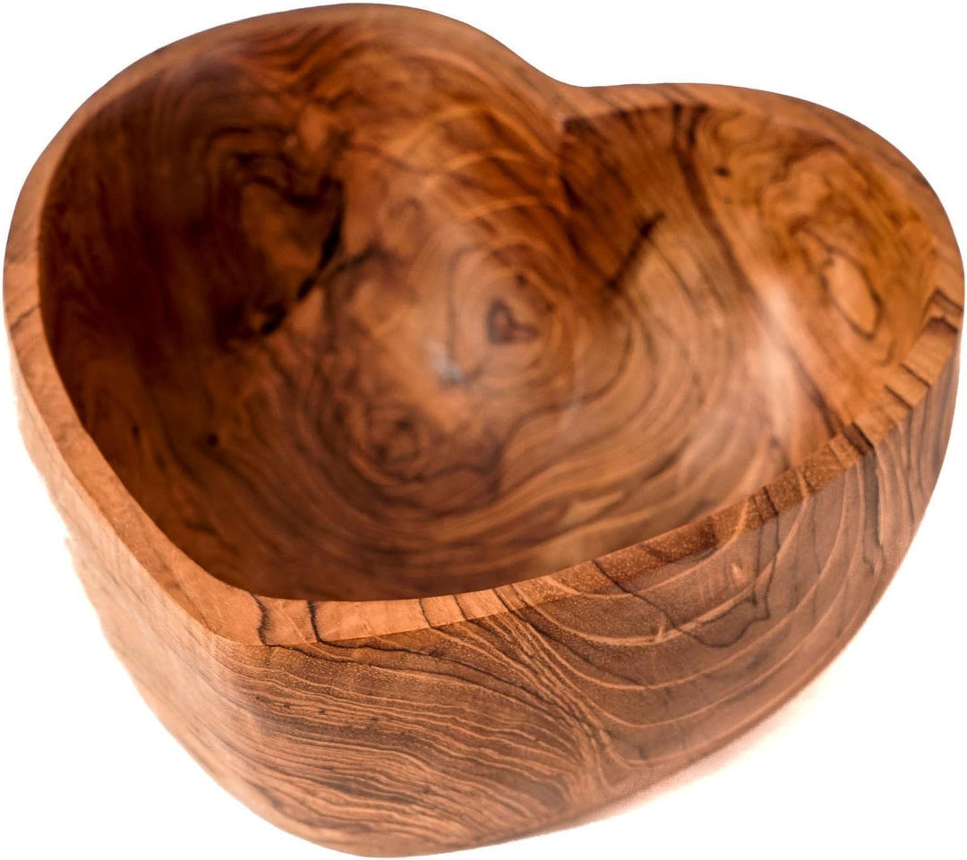 Windalf Robuste Teakholzschale LUCY 17 cm Geschenkschale Herzschale Schmuckschale Handarbeit Wurzelh