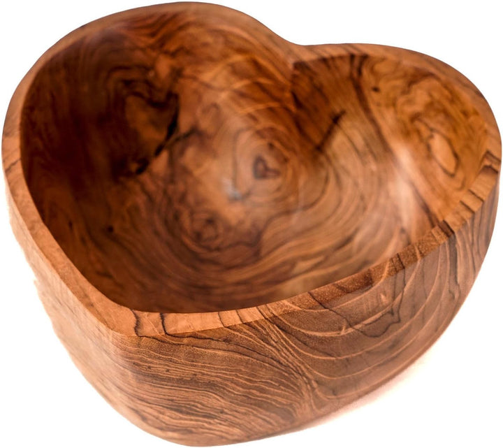 Windalf Robuste Teakholzschale LUCY 17 cm Geschenkschale Herzschale Schmuckschale Handarbeit Wurzelh