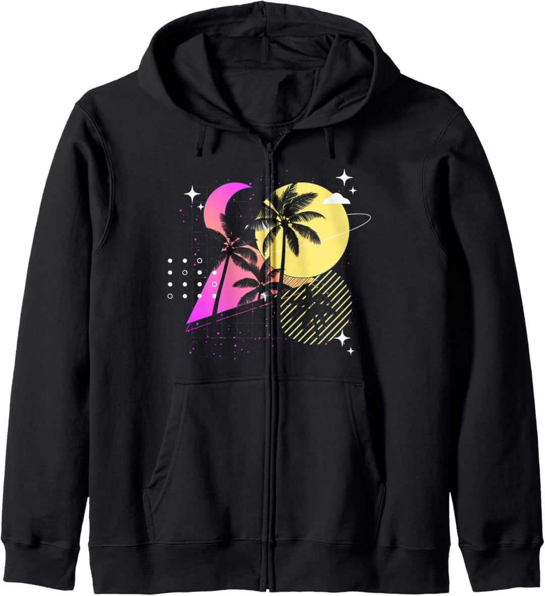 Tropische 90er Kunst Synthwave Aesthetic 1980 Vaporwave Kapuzenjacke
