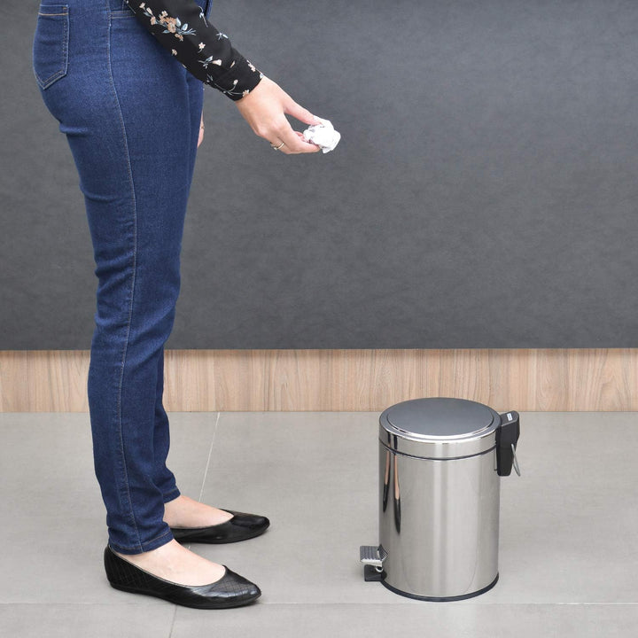 Tretmülleimer Edelstahl, 5 l 5 Liter, 5 Liter