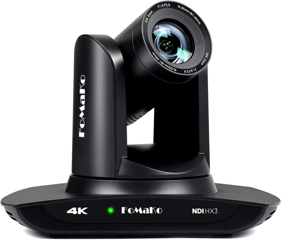 FoMaKo 4K PTZ NDI HX3 Kamera 20x Optischer Zoom, KI Auto-Tracking, 3G-SDI HDMI LAN PoE USB3.0 Live S