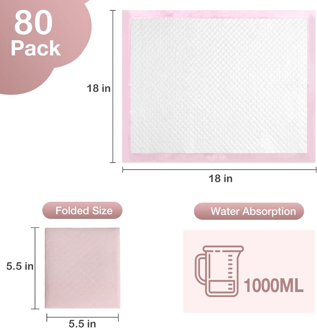 Einweg-Wickelunterlagen, 80 Stück, Baby-Inkontinenz-Wickelunterlagen, ultraweich, super saugfähig, w