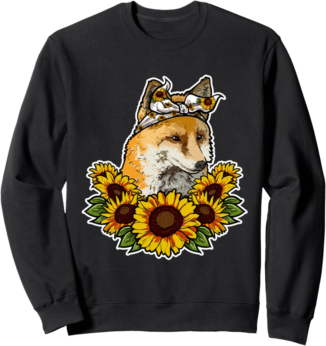 Süsses Rotfuchs Liebe Geschenk Sonnenblumen Dekor Fuchs Sweatshirt
