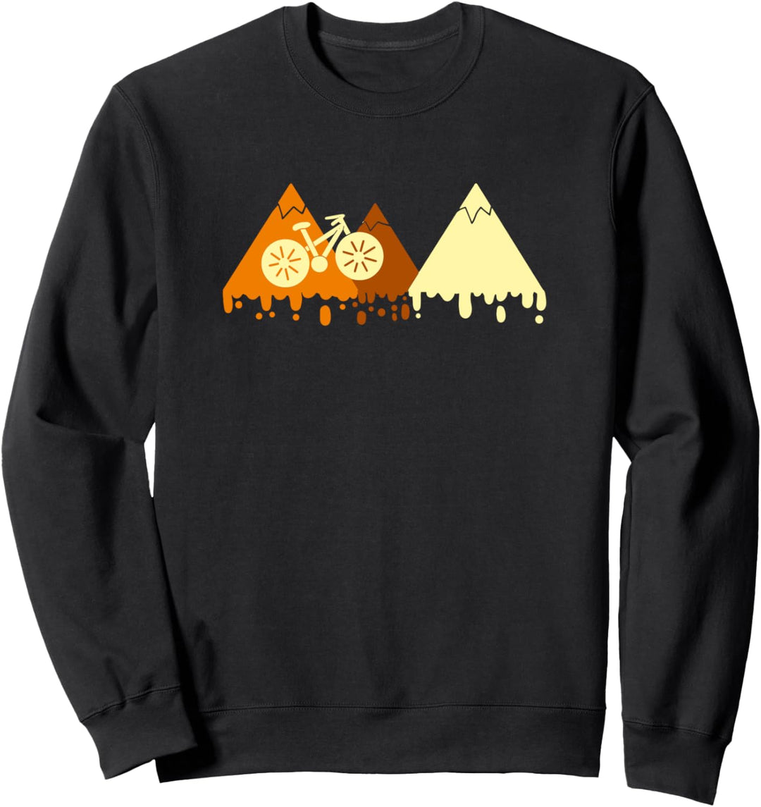 Rennrad mit Bergen - Illustration Radfahrer - Fahrrad Sweatshirt