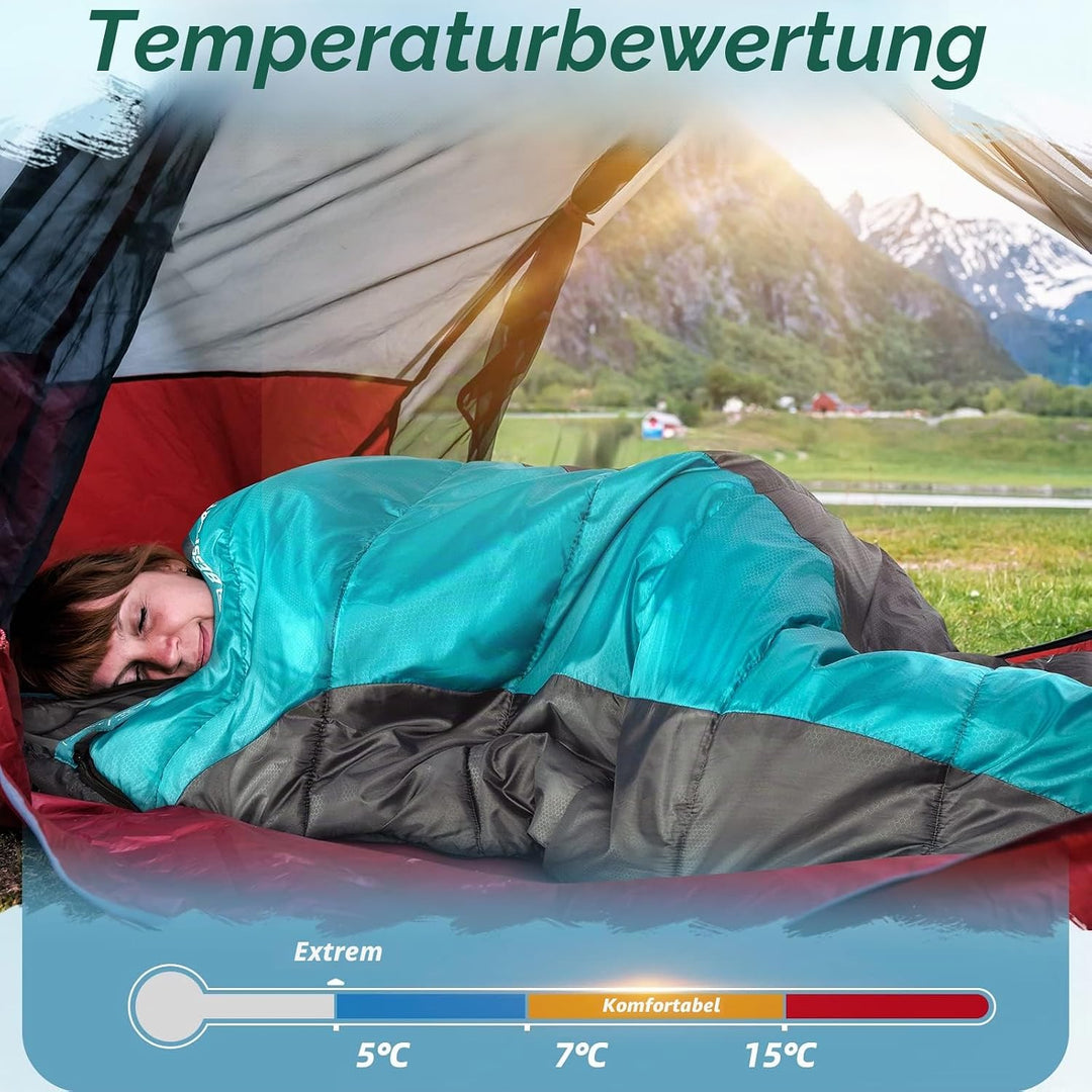 Bessport Schlafsack Outdoor Mumienschlafsack 3 Saison Klein und Ultraleicht Erwachsene Schlafsack Wa