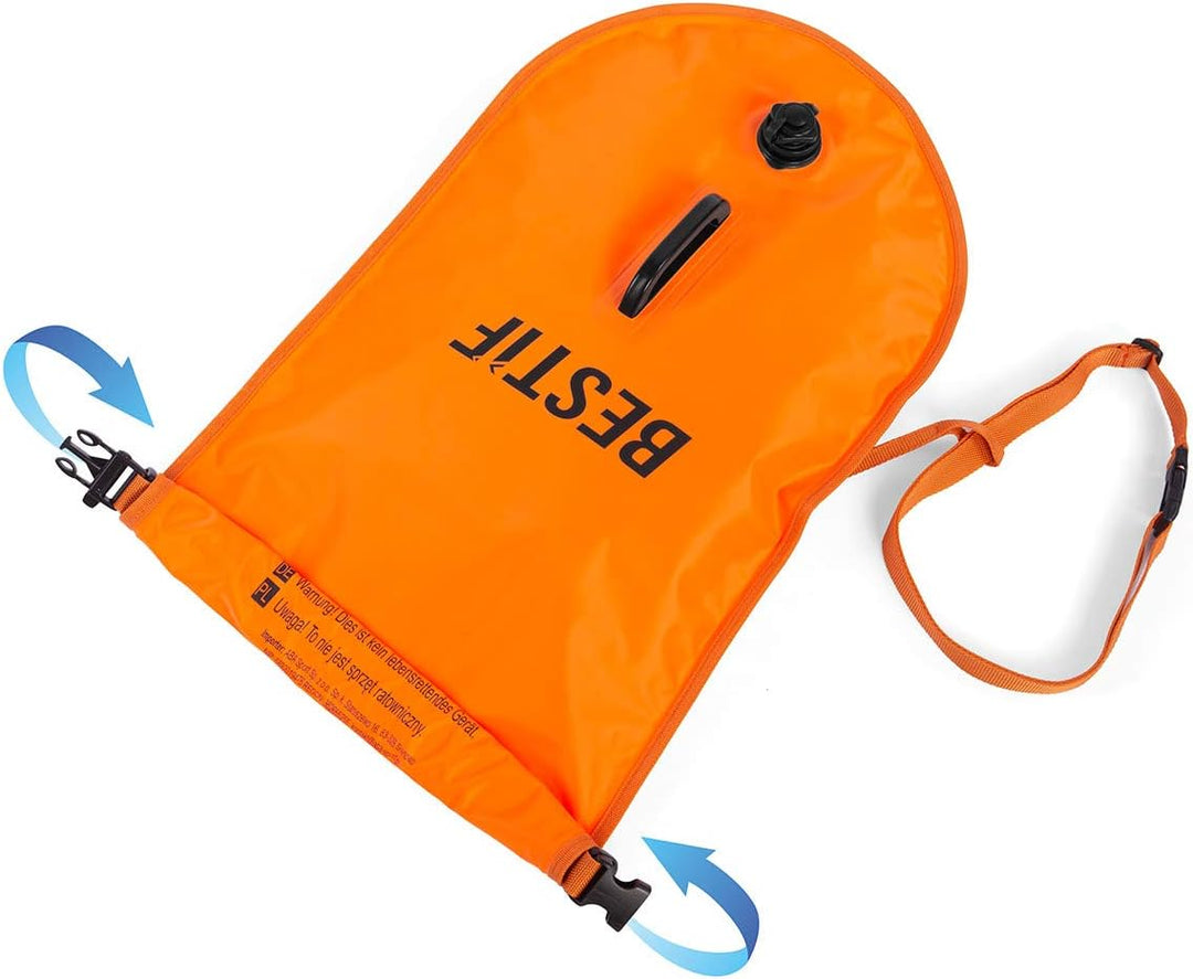 Schwimmboje für Triathlon Aufblasbar Schwimmhilfe Erwachsene Trockentasche Wasserdicht 28L