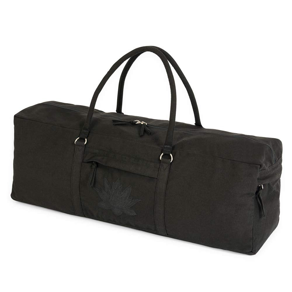 Yoga Studio YS/KitBag/SolidColours/Black Yoga Kit, 71 x 23 x 18 cm, Baumwolle Yogamatte Tasche mit A