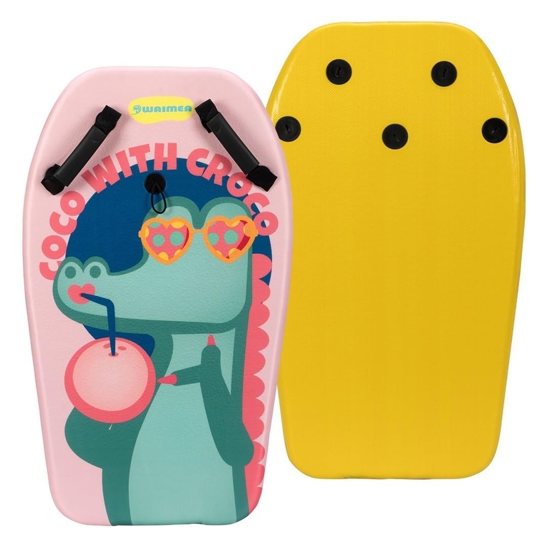 Bodyboard mit Griffen - 80 x 46 x 5,2 cm Kokosnuss, Rosa, Kokosnuss, Rosa