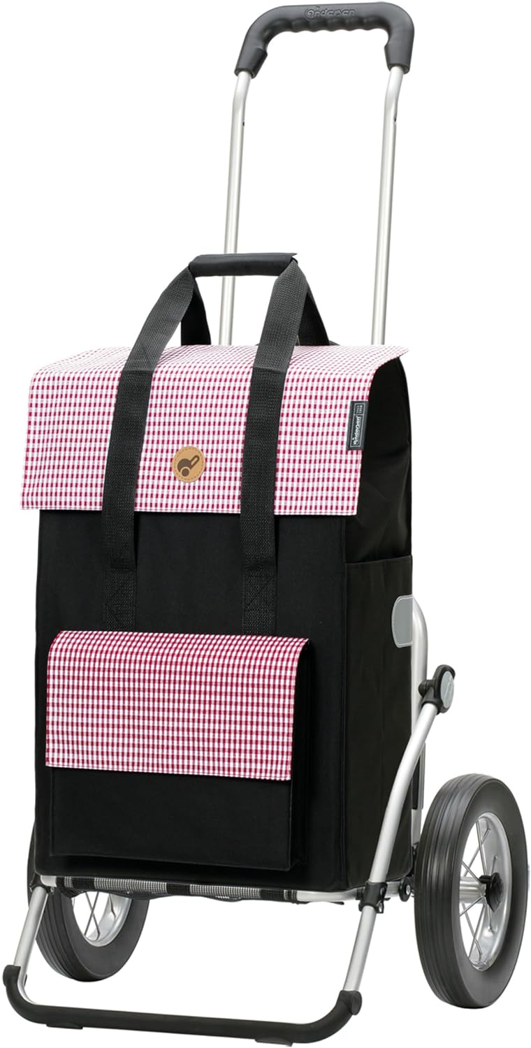 Andersen Royal Shopper mit Metallspeichenrad 25 cm und 54 Liter Tasche Milla rot Rot Aluminiumgestel