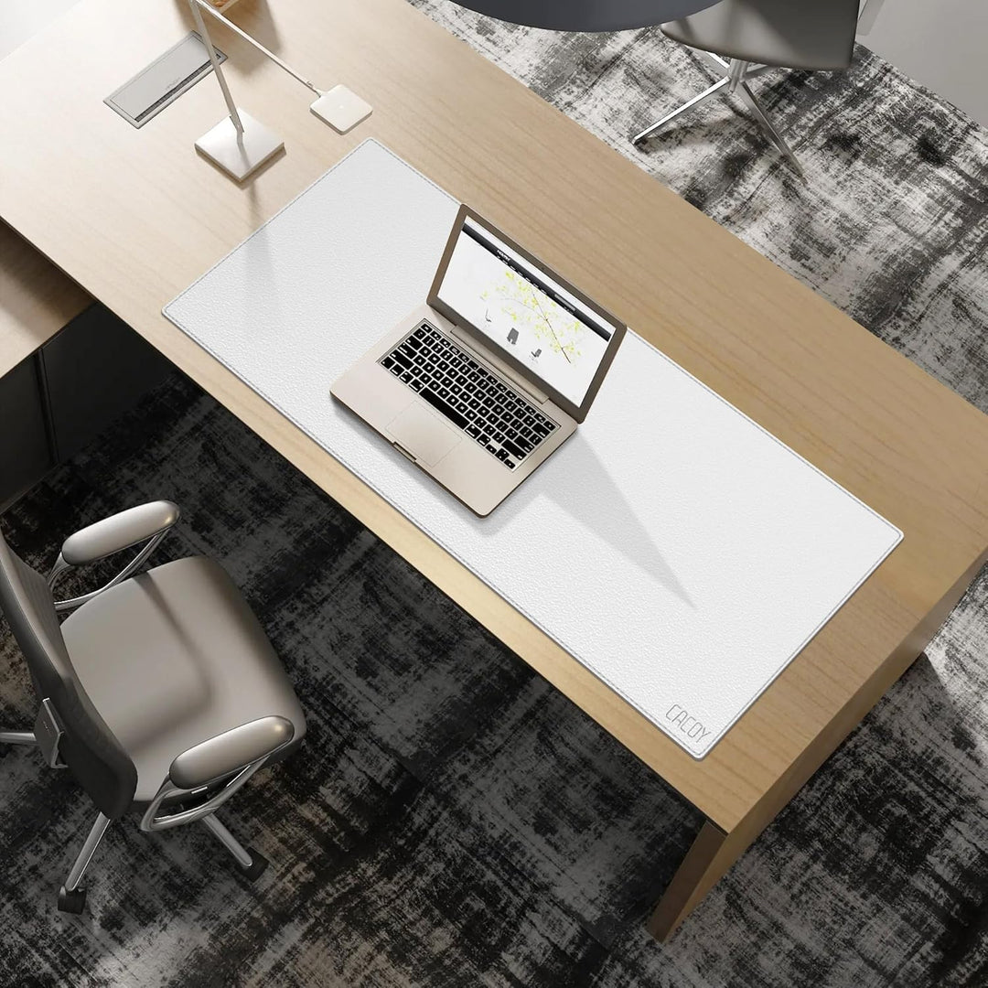 Cacoy Schreibtischunterlage aus Leder, 100x40cm Übergrosses PU-Leder Schreibtischpad, Gaming-Mauspad