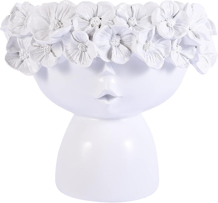 Cabilock Frau Gesicht Blumentopf Harz Blumenvase Kaktus Sukkulenten Topf Statue Skulptur Vase Kopf P