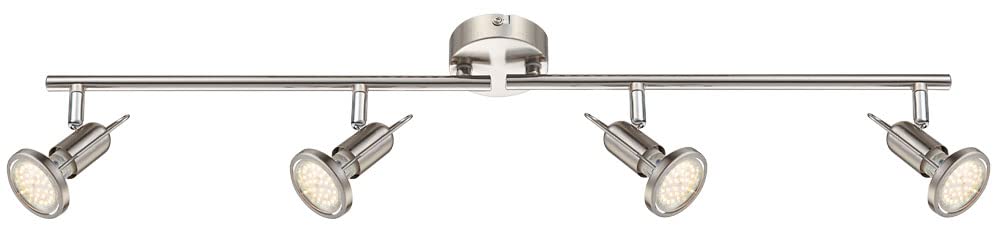 Spotleiste Leuchte Deckenlampe Leuchte Wohnzimmerleuchte Schlafzimmer, 4 flammig Spots beweglich, Ni