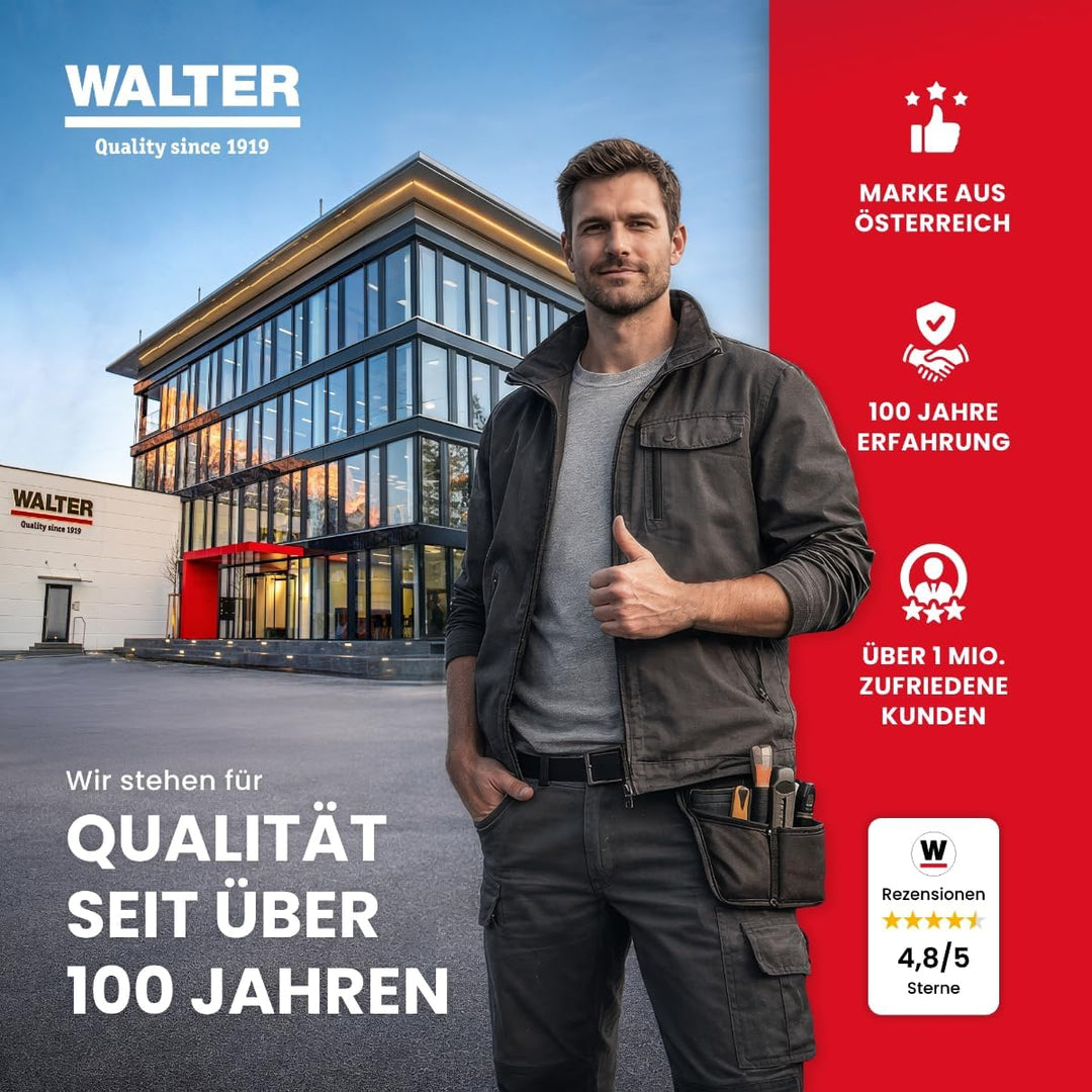 WALTER Gewindeschneidkluppensatz 6-tlg. | Gewindeschneider Set für Rohre (½", ¾", 1", 1¼") Aussengew