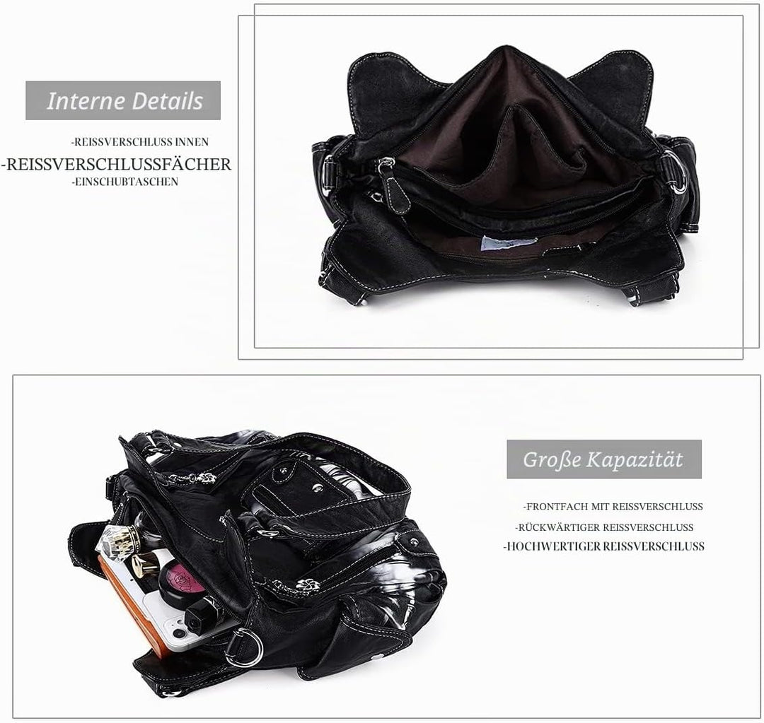 Angel Barcelo Damen Geldbörsen und Handtaschen PU Leder Umhängetasche Mode Hobo Taschen für Mädchen