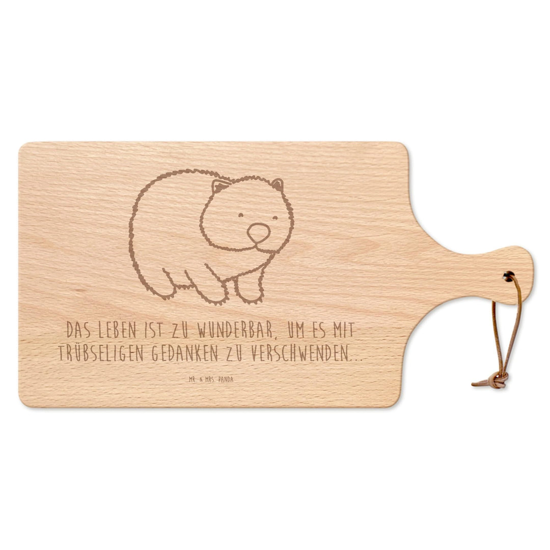 Mr. & Mrs. Panda Schneidebrett Wombat - Geschenk, Motivation, Frühstücksbrettchen, Lustige Sprüche,