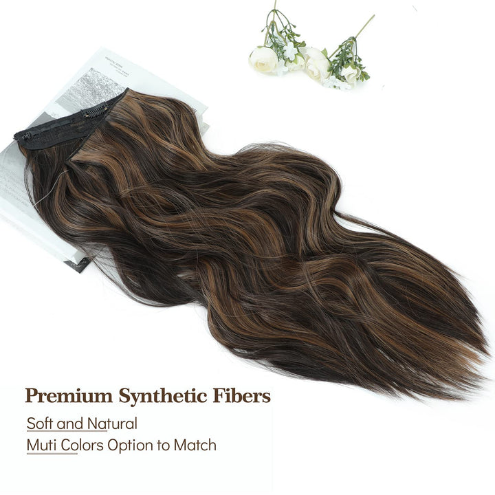 Ms Taj Invisible Secret Wire Extensions 50cm,Braune Haarverlängerung lange mit Einstellbarer Grösse,