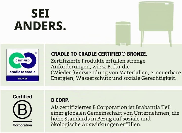Brabantia Bo Touch Mülleimer Recycling, Metallic Gold, 3 x 11L 3 Inneneimer (3 x 11L) Champagne, 3 I