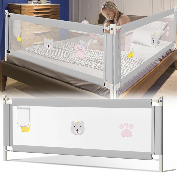 Jopassy Bettgitter 200cm, Höhenverstellbar 70-98 cm, Babybettgitter für Kleinkinder, Rausfallschutz