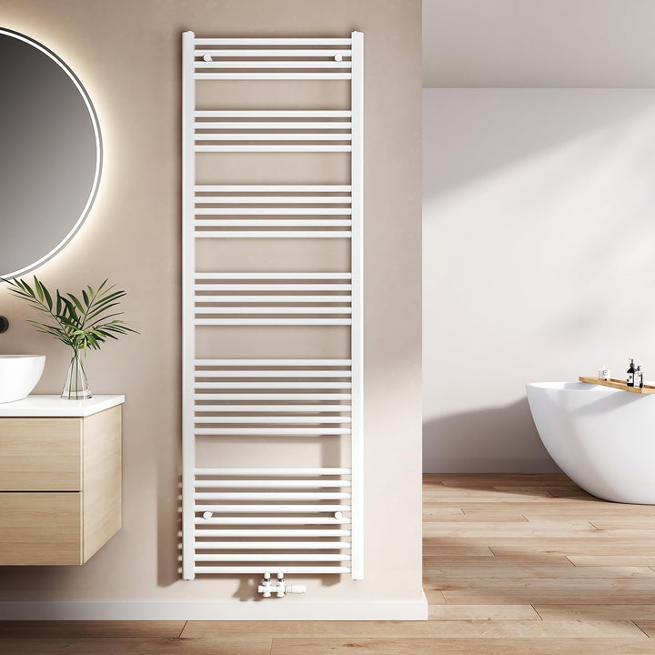 EMKE Badheizkörper Gerade 1800x600 mm - Handtuchheizkörper mit Mittelanschluss, Effizienter Handtuch